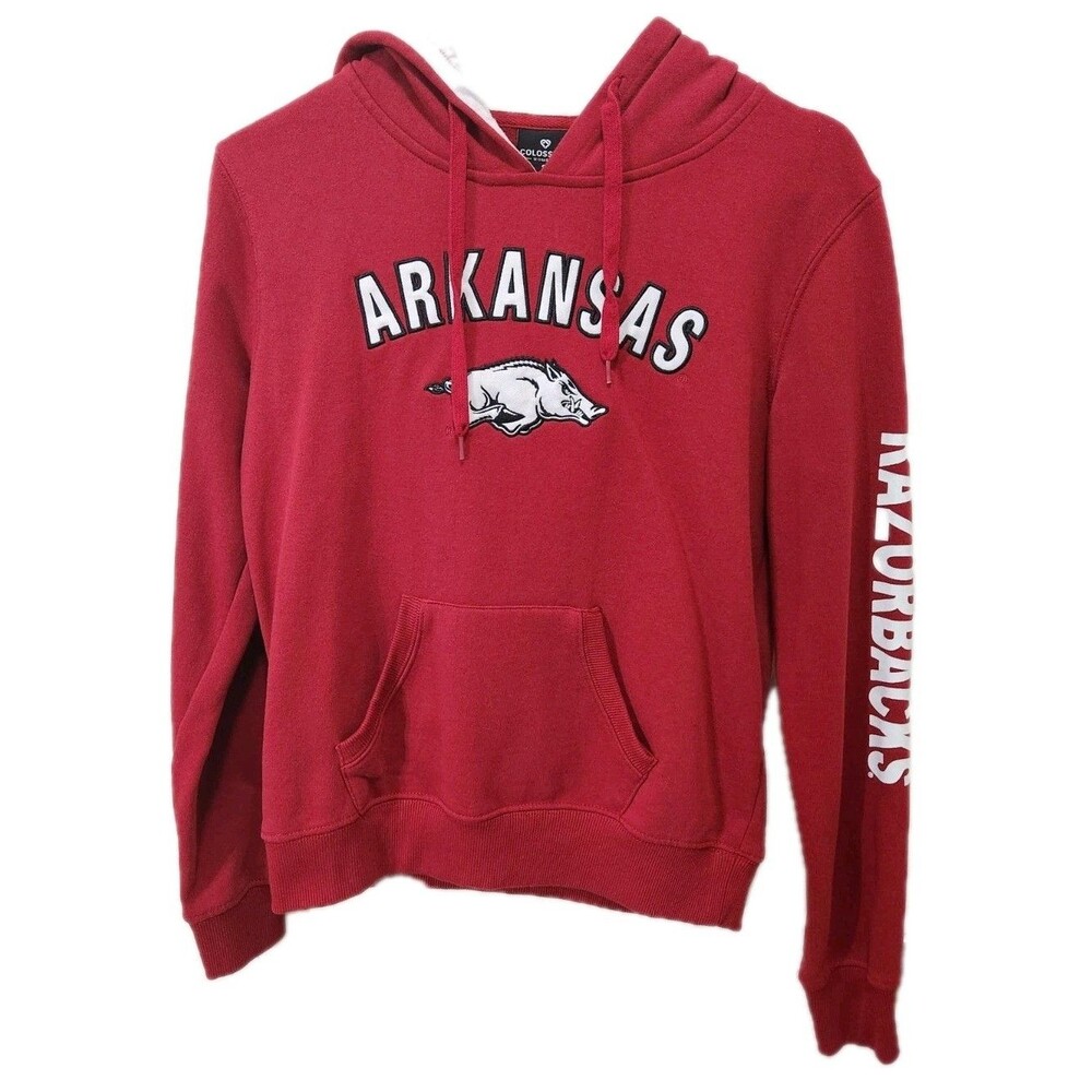Colosseum Arkansas Razorbacks Womens Hoodie Small Red Sleeve Graphic Sweatshirt - Picture 3 of 8